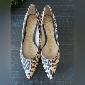 Sam Edelman Dori Calf Hair Leopard-Print Pointed Toe Low Heel